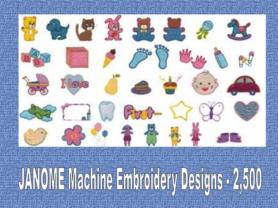JANOME Machine Embroidery Designs 2,500 JEF Format Designs eBay