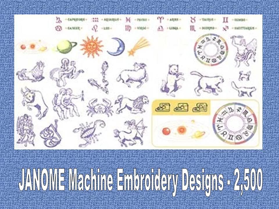JANOME Machine Embroidery Designs 2,500 JEF Format Designs eBay