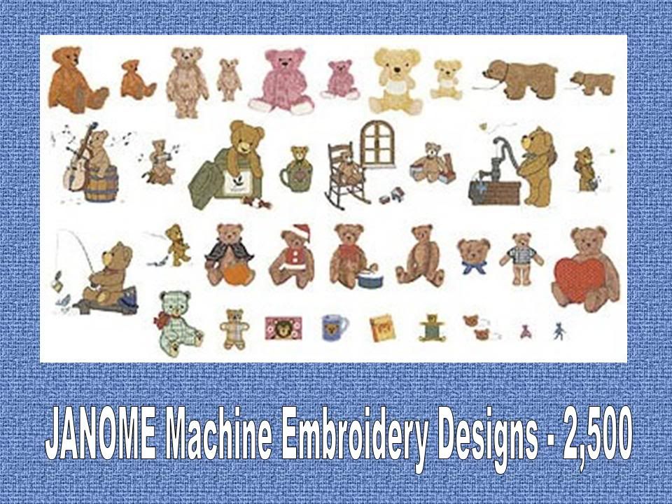 JANOME Machine Embroidery Designs 2,500 JEF Format Designs eBay