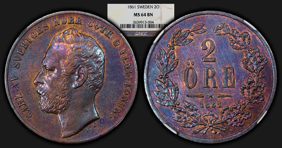 1861_Sweden_2Ore_NGC_MS64BN_toned_compos