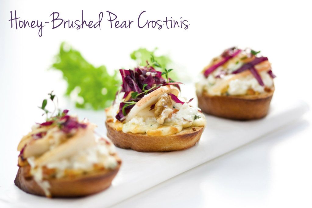 Honey Brushed Pear Crostinis