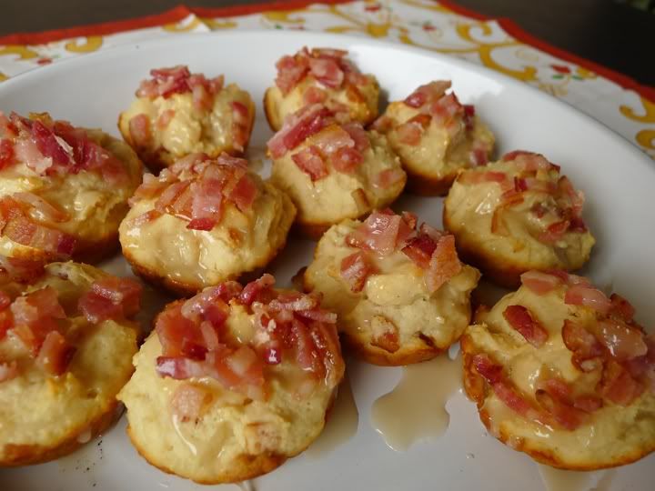 Bacon Corn Muffins with Pecan - Maple Glaze