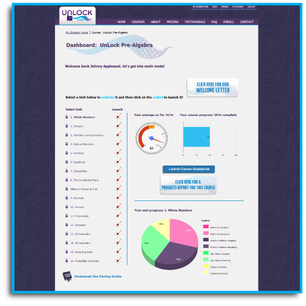 Unlock Math Review Homeschool math curriculum, 7th grade math curriculum, Homeschool Pre-Algebra, Online Math Curriculum