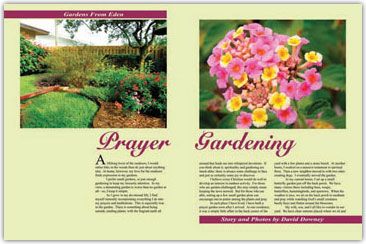 Creation Illustrated Two Page Spread on Prayer Gardening