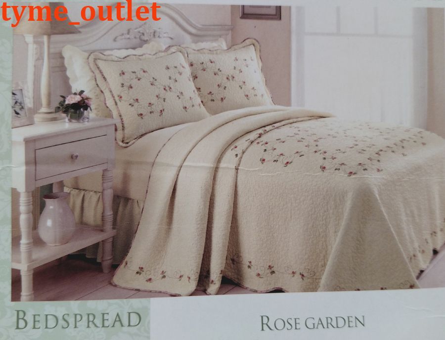 Peking Modern Heirloom Bedspread Rose Garden QUEEN Embroidered eBay