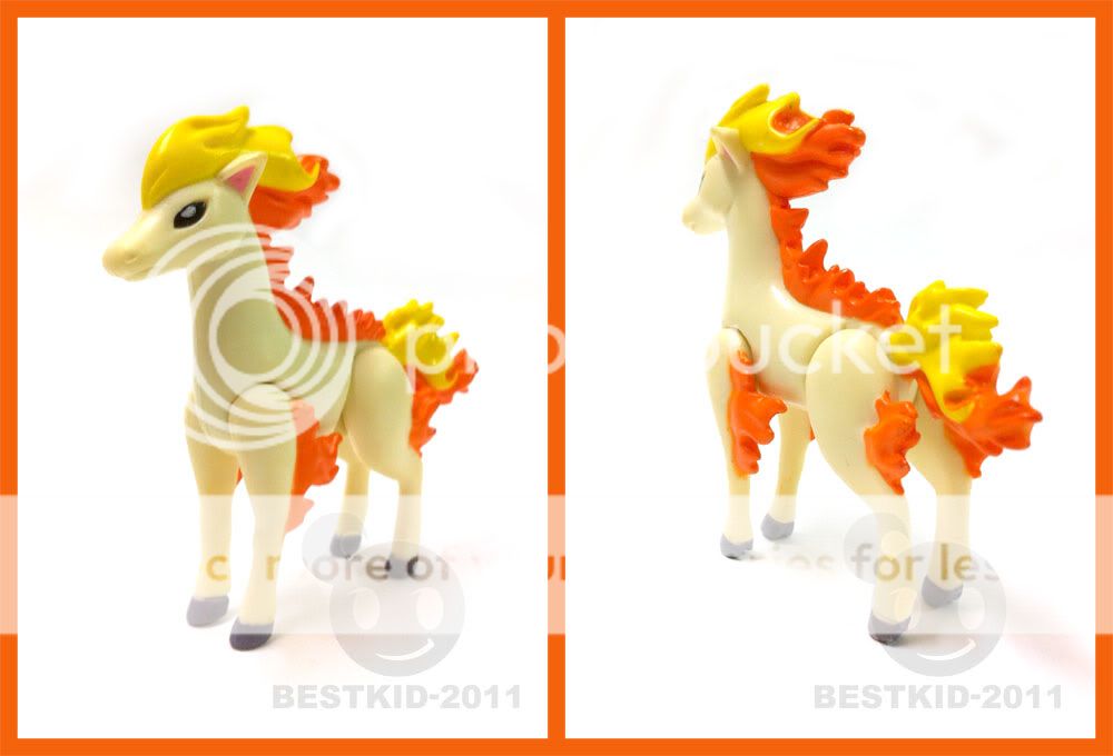 JAKKS FIRE HORSE POKEMON PONYTA #077 ( RED BLUE YELLOW ) FIGURE 2007 