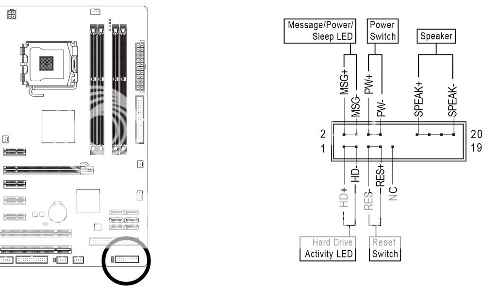 how to connect front panel connectors to the motherboard gigabyte ga ...