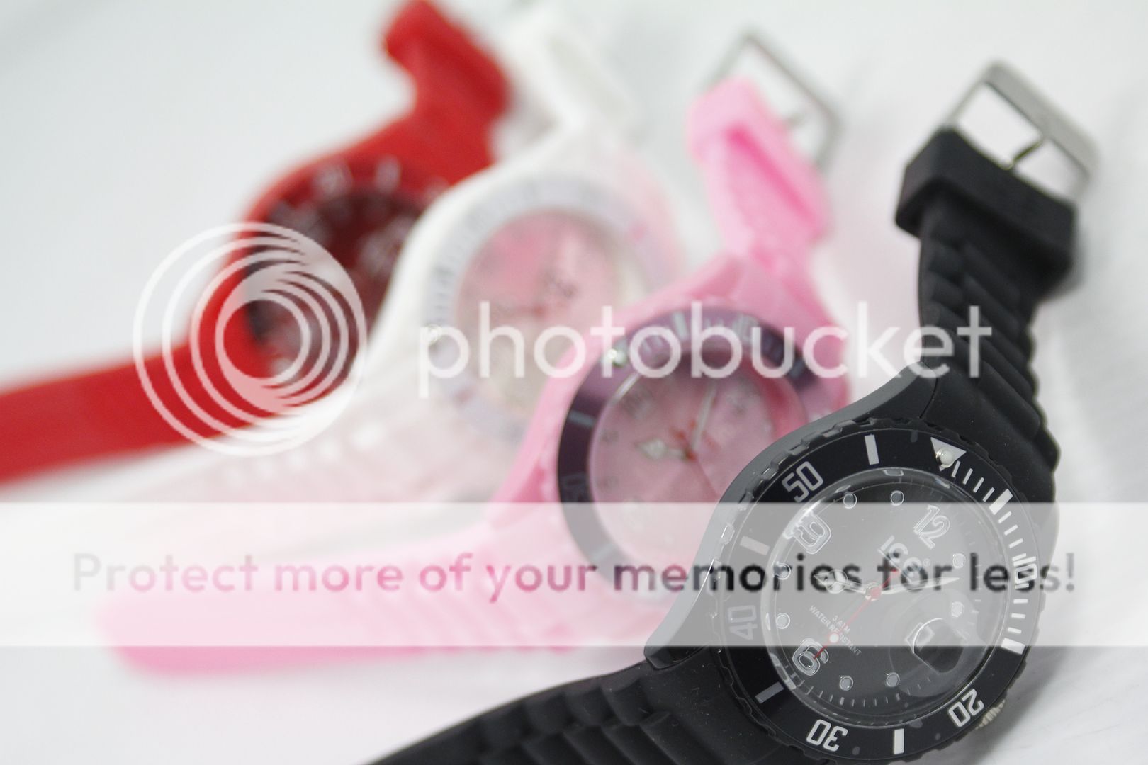 Jelly ICE Style Jelly Watch with Date Calander Pink black white  