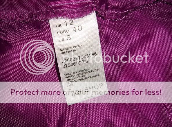 BNWOT AUTH. TOPSHOP PURPLE MUSIC NOTE DRESS.AU12/UK12/US8/EUR40  