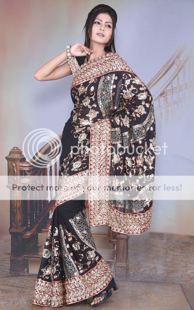   color black fabric georgette size length 6 meter 600 cm 235 inch 6