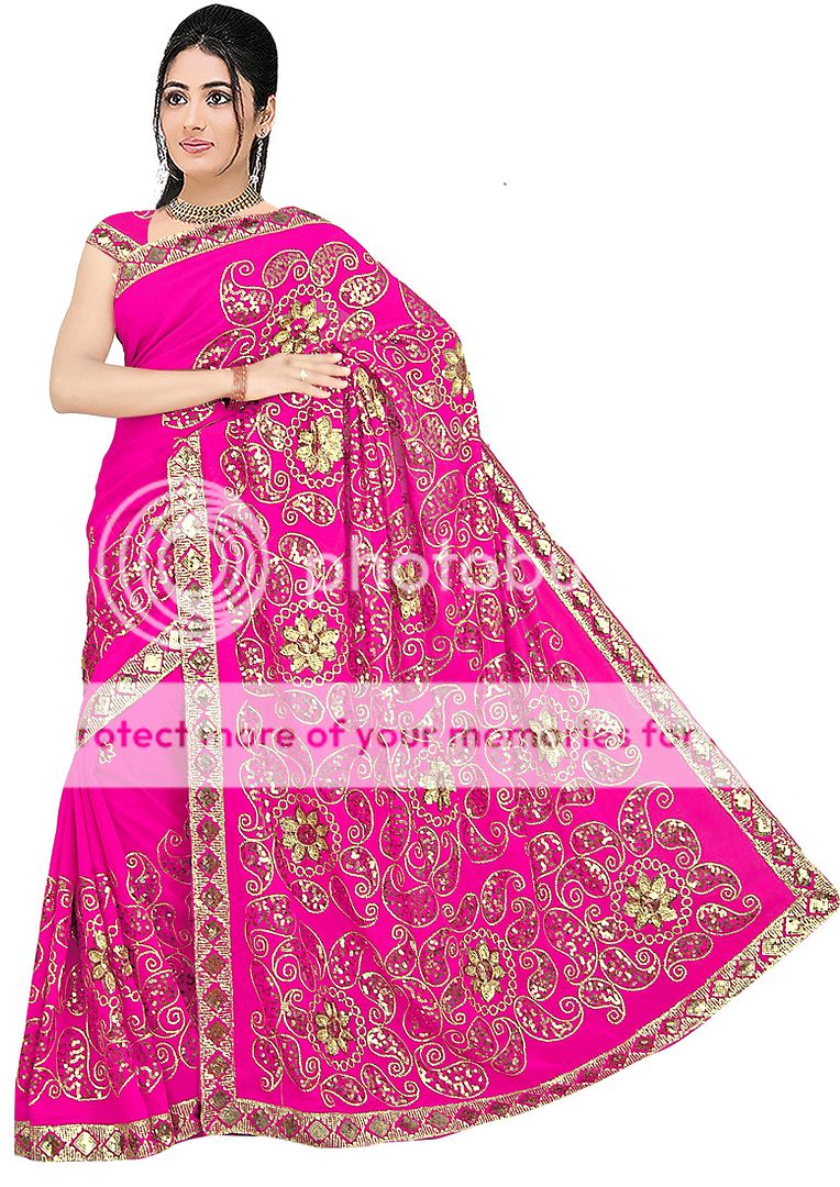 Bollywood Mariag Indien Sari Saree Robe Kaftan Stoff VENTRE DANSE