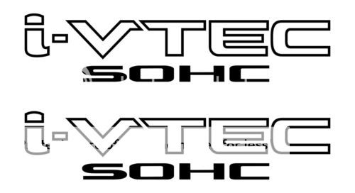 2 Black I vtec SOHC Decals Stickers Honda Civic