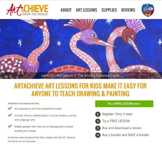 Art Lessons for Children ArtAchieve Review, #hsreviews #drawinglessonsforkids, #ArtAchieve, drawing lessons for kids, art lessons for kids, homeschool art curriculum