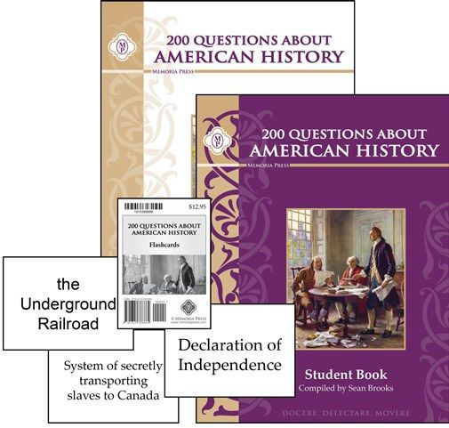 200 Questions About American History SetGrades 5-8, Review, #hsreviews #memoriapress #classicalchristianeducation #classicalyhomeschooling #classicalchristianhomeschooling, classical christian education, classical christian curriculum, classical christian homeschool curriculum, memoria press, first form greek, iliad, odyssey, american history